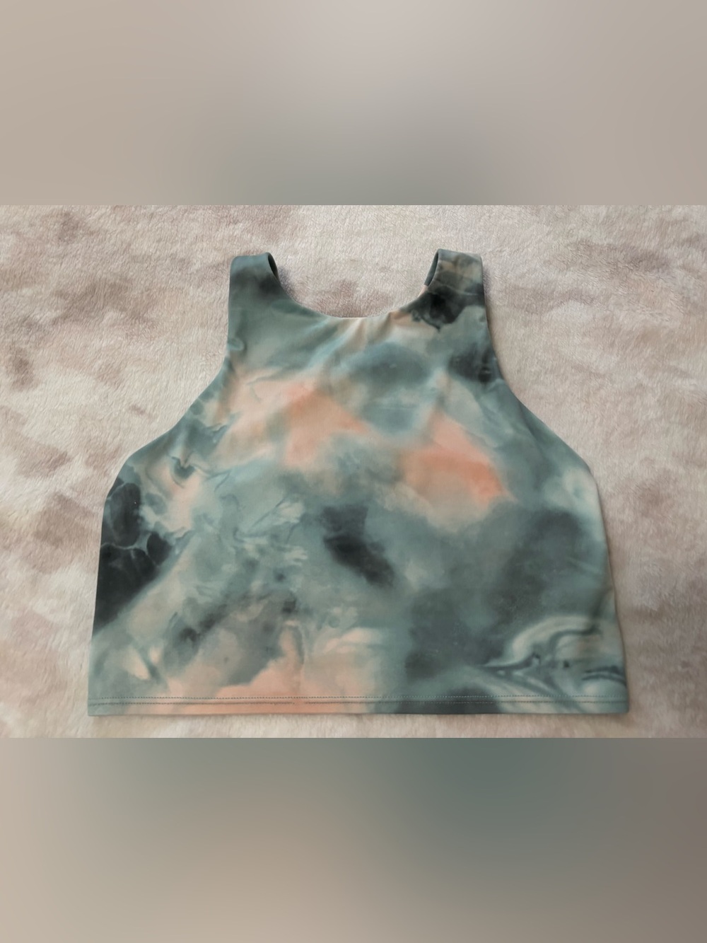Athleta Women's Tie-Dye Scoop Neck Sports Bra - Blue & Peach Size S